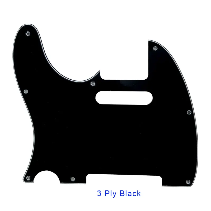 3Ply Black Pleroo гитары Запчасти-для нас левша Стандартный 8 резьбовыми отверстиями 62 год Tele гитара Telecaster накладку к царапинам пластины - Цвет: 3Ply Black