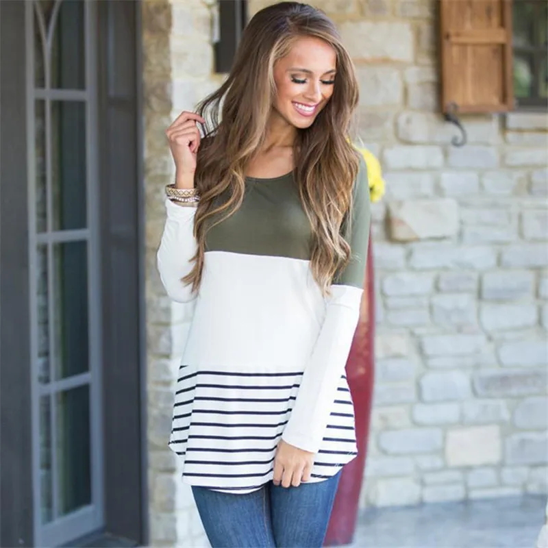 Рубашка для женщин 2019 лоскутное назад кружевная блузка с длинным рукавом женский