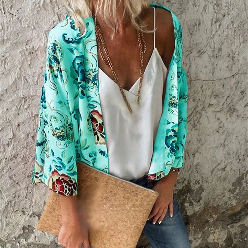 Женские топы женские вечерние летние открытые модные с цветочным принтом Boho