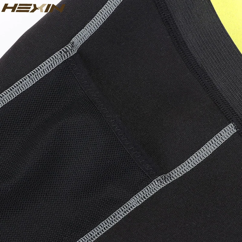 HEXIN Неопрен Тело Формирователь сауна пот Корректирующее белье дышащий контроль животика Леггинсы для женщин для похудения карман Капри брюки