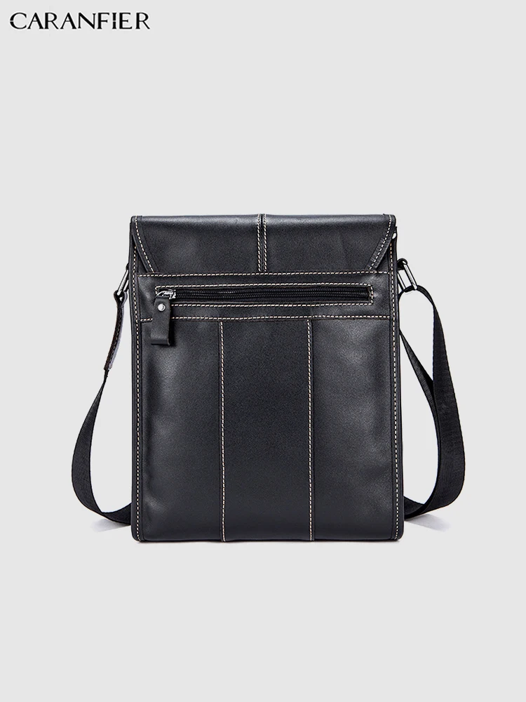 CARANFIER Mens Travel Bags Genuine Cowhide Leather Solid Shoulder Vintage Crossbody Quality Bookbags Mochila Masculina | Багаж и сумки