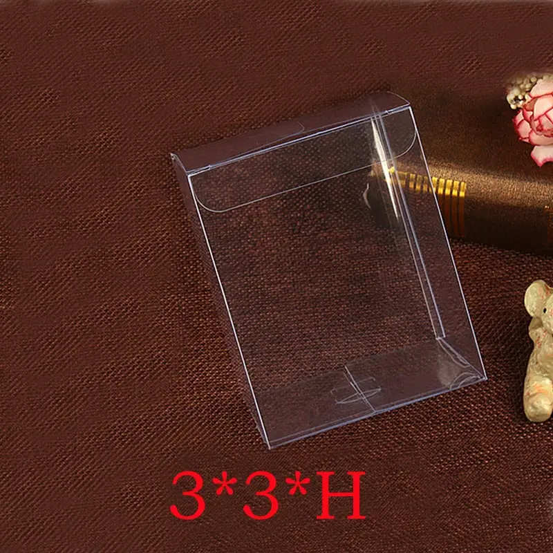 50 шт. 3x3xH пластиковая коробка для хранения ПВХ прозрачные коробки подарочных