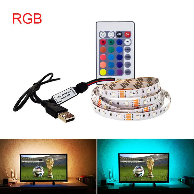 Светодиодная лента USB светильник DC 5 в 6 SMD 3528 RGB диодный контроллер белый/теплый
