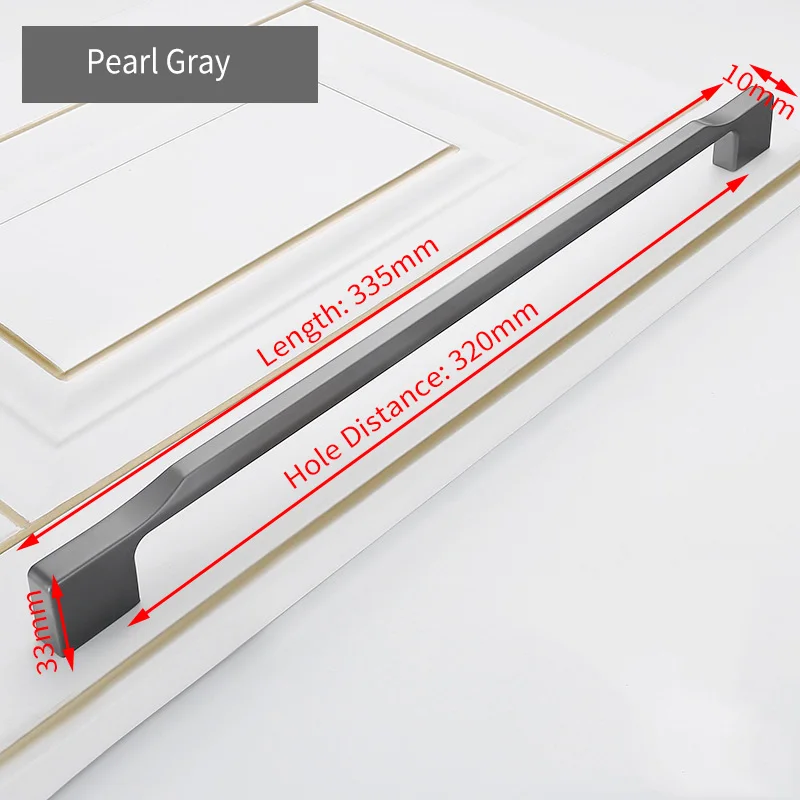 Pearl Gray 320mm KAK цинковый сплав жемчужно-серая золотая для шкафа ручки твердые ручки для ящиков кухонный шкаф двери тянет Мебельная ручка фурнитура для шкафа - Цвет: Pearl Gray 320mm