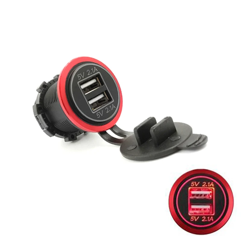 Автомобильное зарядное устройство с 2 USB портами 5 В 1 А 12 24 В|usb charger socket|adapter hondahonda