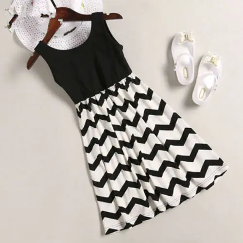 Повседневное длинное платье в полоску стиле бохо для мамы и дочки одинаковые