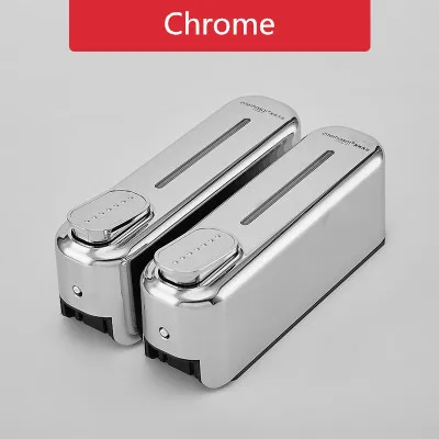 double head chrome Дозатор мыла настенный шампунь для гостиничной ванной комнаты лосьон для жидкого мыла диспенсер из нержавеющей стали 6 цветов дозатор мыла для рук - Цвет: double head chrome