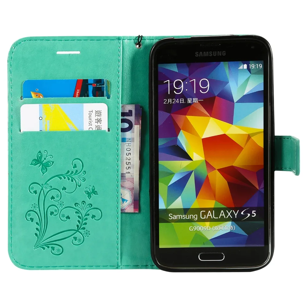 Кожаный чехол-кошелек с 3D откидной крышкой и подставкой для SAMSUNG Galaxy S3 i9300 S4 i9500 S5