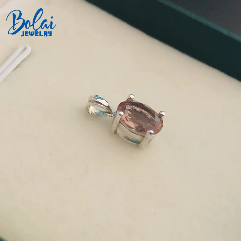 Bolai 1.5ct меняющее цвет нано диаспора ожерелье с подвеской из натурального серебра 925 пробы драгоценный камень хорошее ювелирное изделие для женщин Базовый стиль