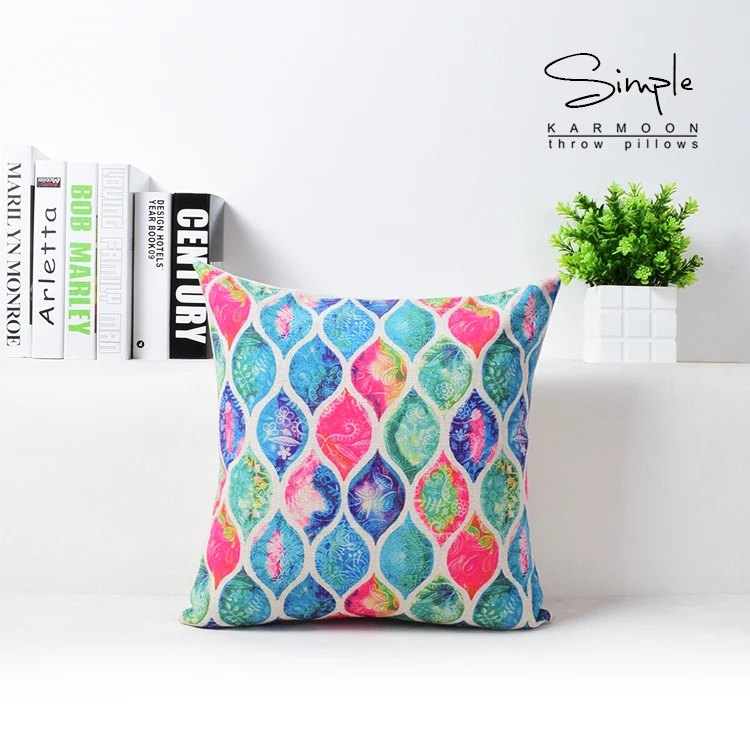 Акварель геометрический чехол для подушки льняные бриллиантовые Декоративные