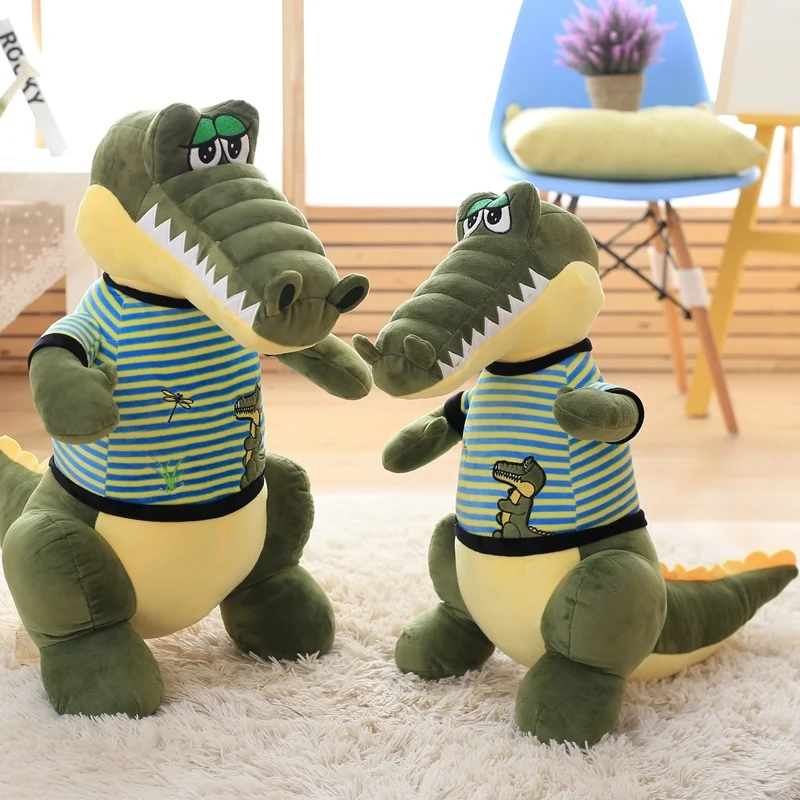 

Large Size 60/70 Cm Stuffed Animal Game Washing Crocodile Alligator Cotton Plush Toy For Children