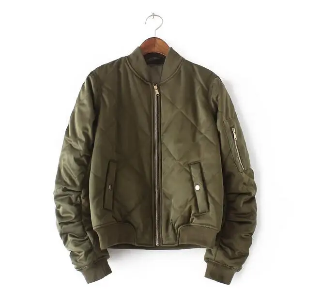 Новая мода 2018 Осень Зима куртка бомбер женский стеганый жакет в стиле кэжуал