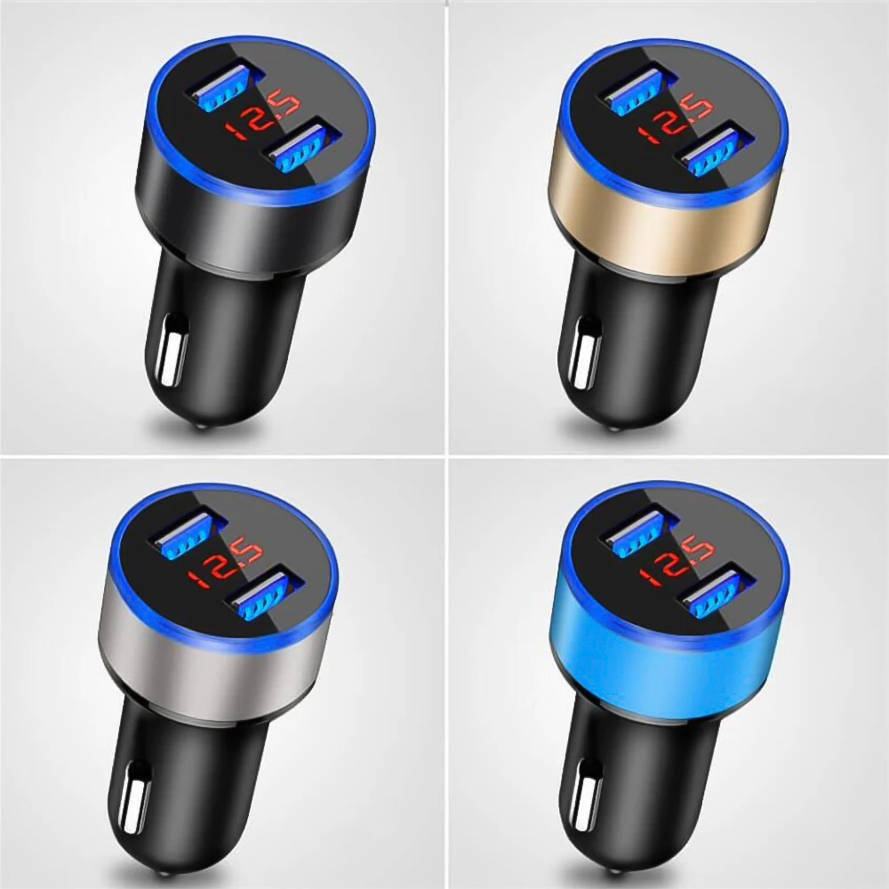 

Dual USB Socket 3.1A Phone Charger Cigaretter Light Plug Power Adapter 2 Ports USB Digital LCD Voltage Display for 12V 24V Cars