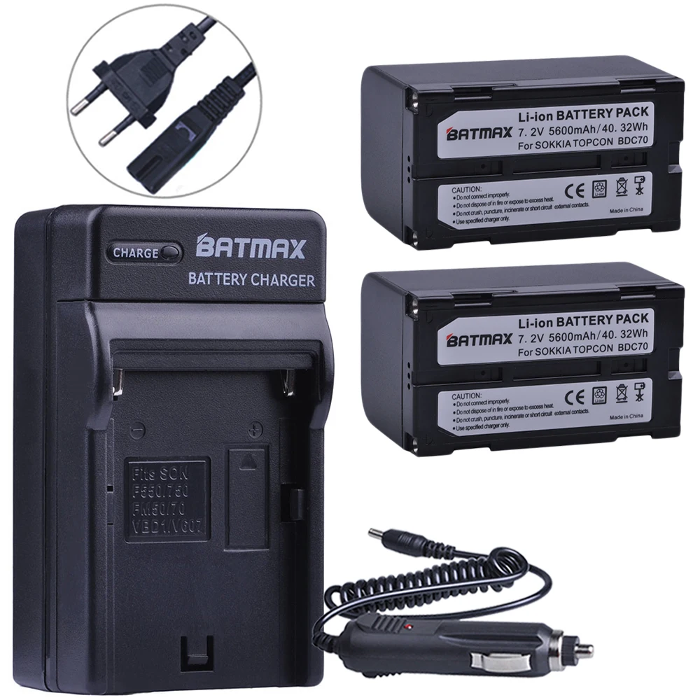 Batmax 2 шт. 5600 мАч BDC70 литий ионная батарея + настенное зарядное устройство для sokkia CX
