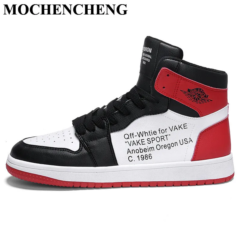 New High Top Sneakers Men Lace-up Casual Shoes Classic Round Toe Flat Skate Student Fashion Quality Wear Resistant | Обувь