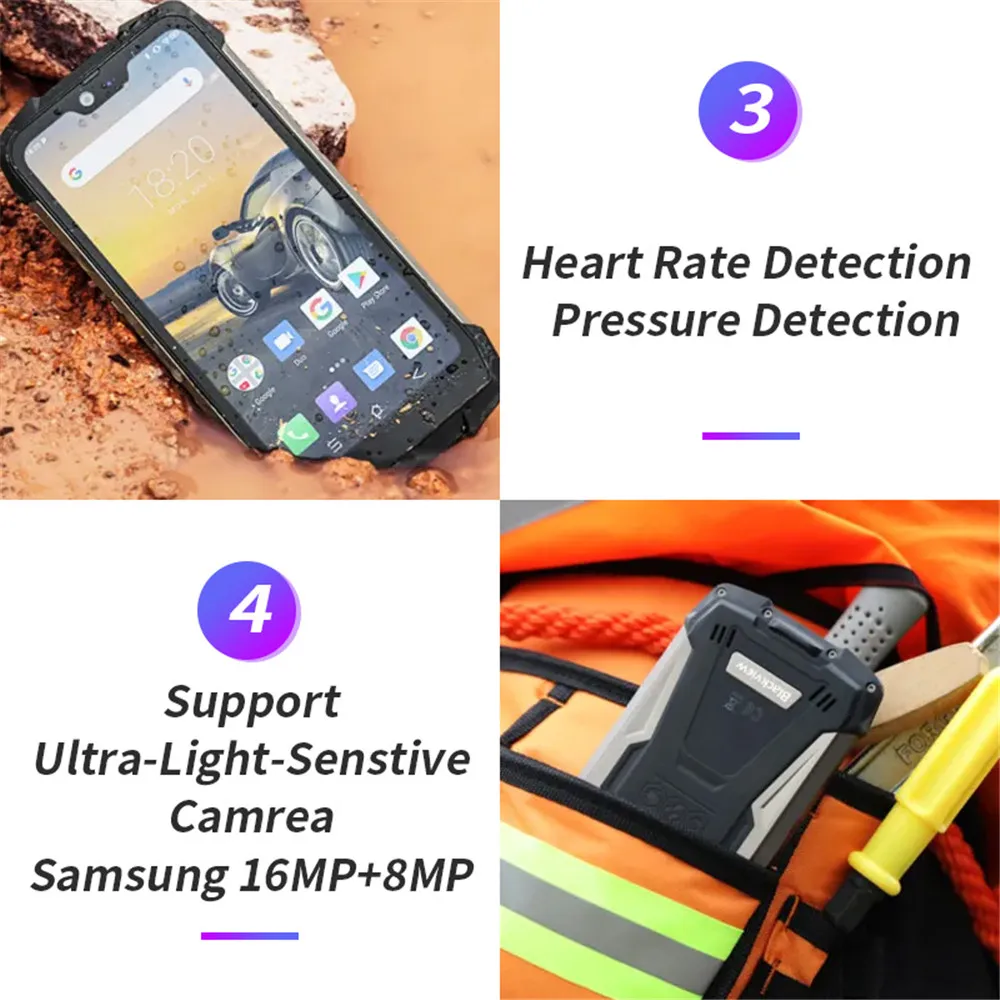 Blackview BV9700 Pro Helio P70 6 ГБ+ 128 ГБ Android 9,0 смартфон 16+ 8 Мп Ночное Видение Двойной Камера IP68 Водонепроницаемый мобильного телефона