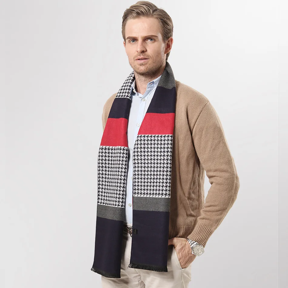 ideacherry 2017 Winter Warm Men Scarf Imitation Cashmere Brand Scarves Lattice Stripes Shawls Cotton Wraps | Аксессуары для одежды