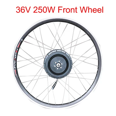 36V250W 36 в 48 в 250 Вт 350 Вт 500 Вт Ebike комплект для переоборудования электрического велосипеда моторное колесо 2" 26" 700C бесщеточная ступица для электровелосипеда переднее колесо - Цвет: 36V250W
