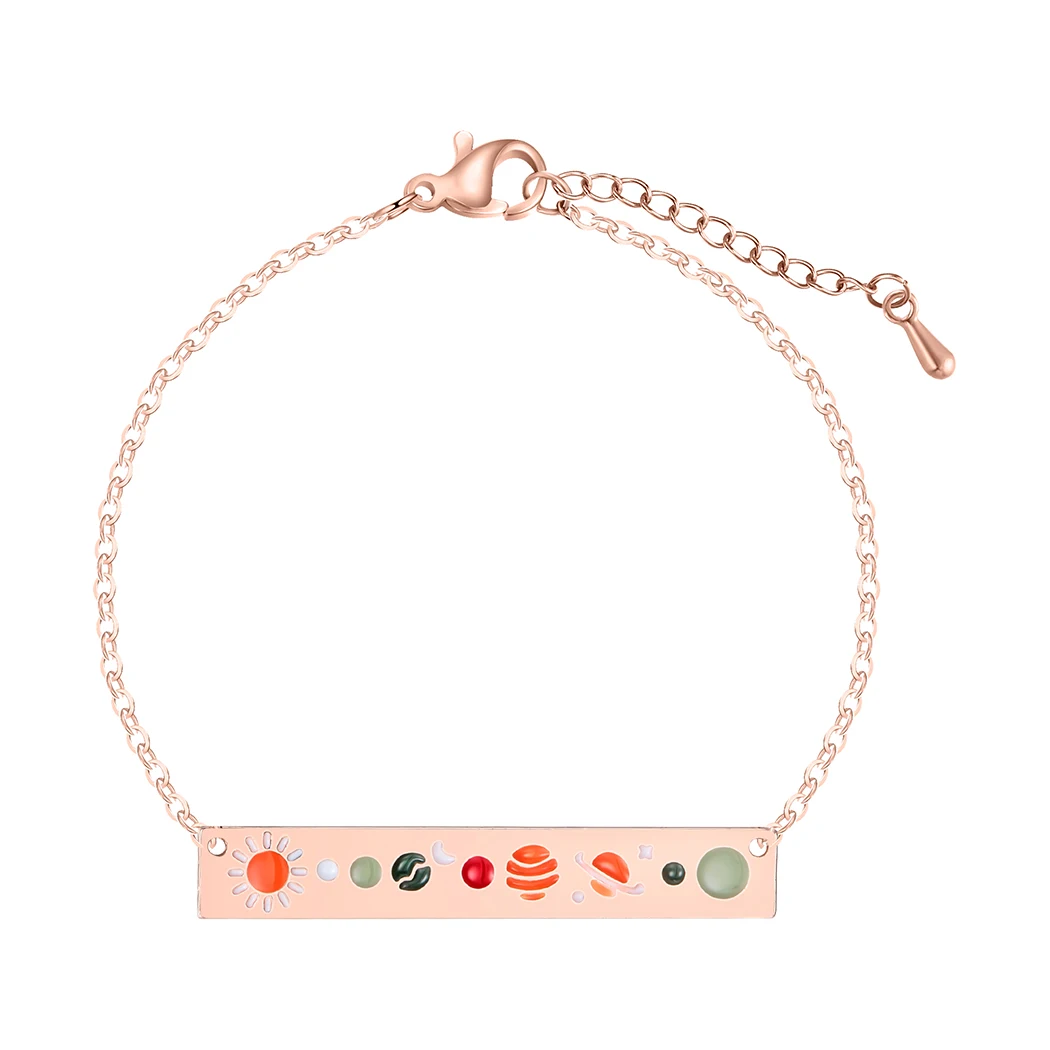 Женский браслет на солнечной энергии Galaxy из нержавеющей стали с золотыми