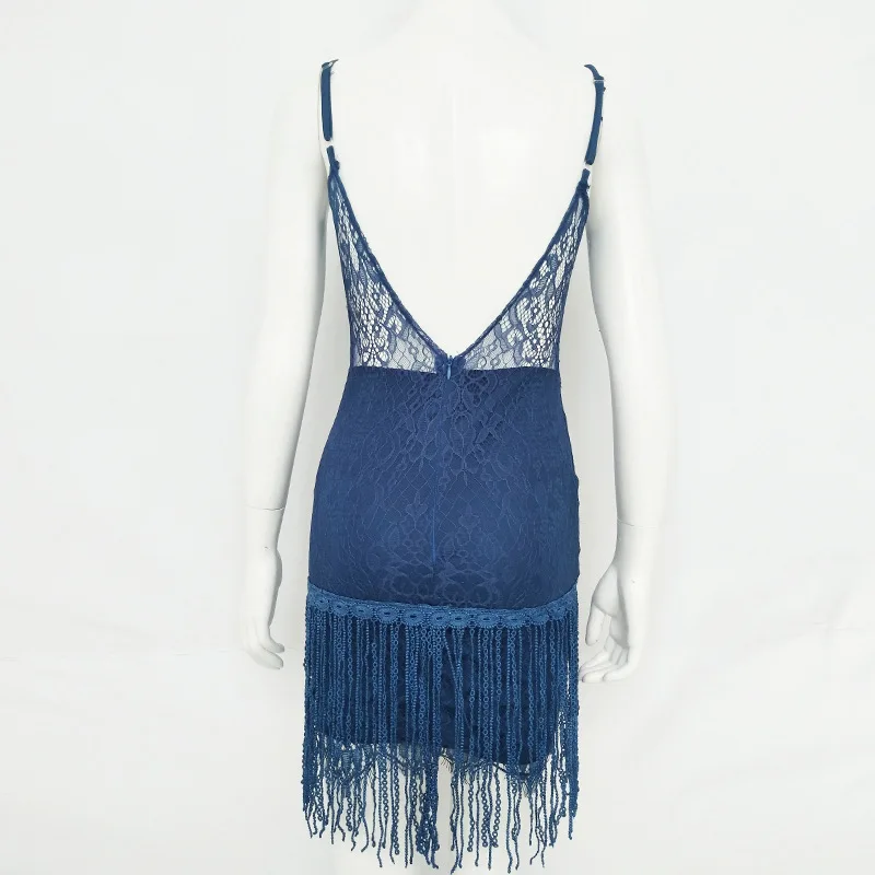 Сексуальное мини-платье на бретельках с кисточками летнее Бандажное платье без