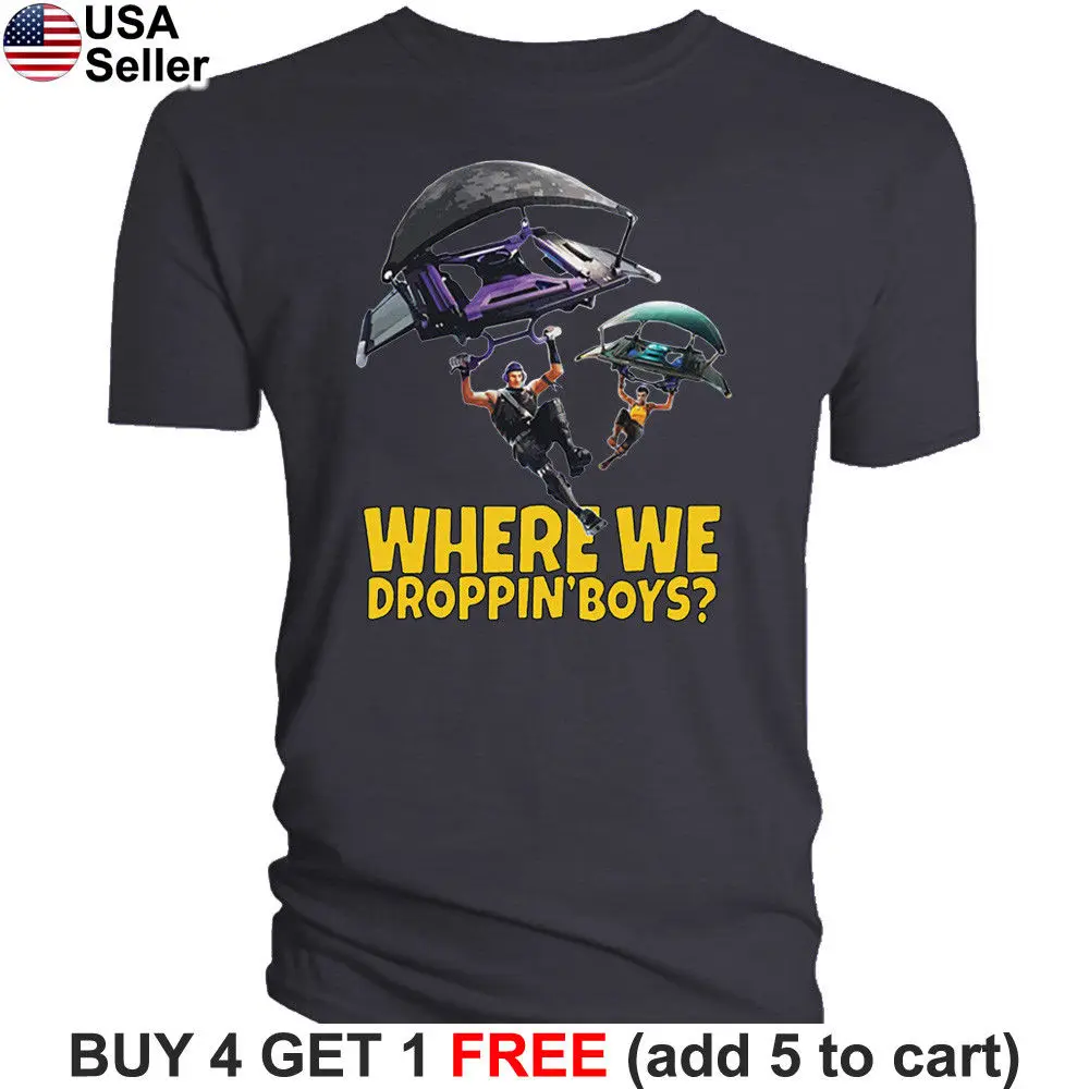 Футболка с надписью Fort Where We Droppin Battle Royale Save the World Game Gaming бесплатная доставка Топы