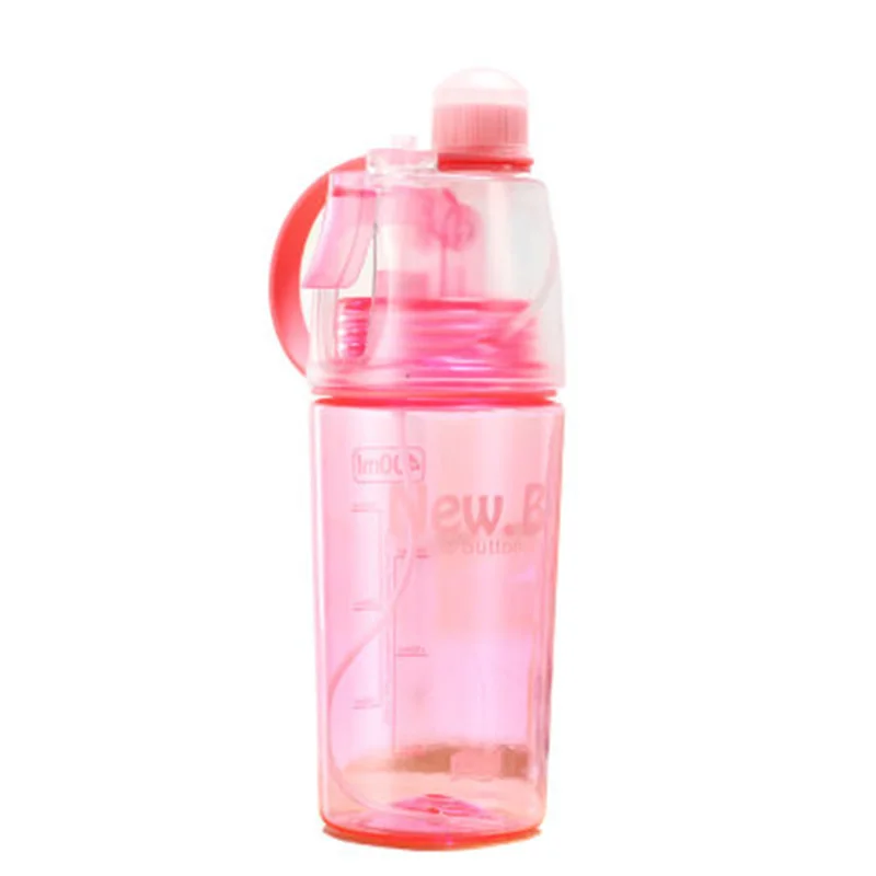 Pink 400ML BAISPO 400 мл/600 мл креативная Спортивная бутылка для воды с распылителем портативная Герметичная Бутылка для спорта на открытом воздухе тренажерный зал Пешие прогулки питьевые бутылки - Цвет: Pink 400ML