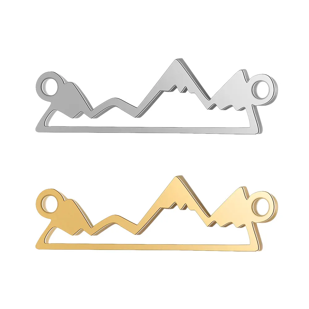 

5 Pieces Mountain Connector Charm Wholesale 100% Stainless Steel High Polished Never Tarnish DIY Jewelry Charms