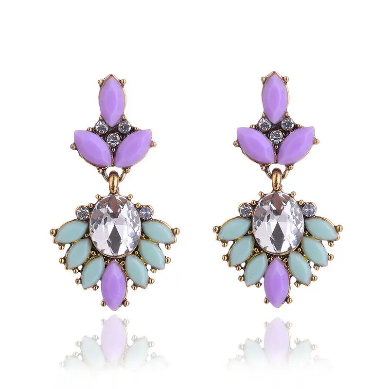 LUBOV винтажные античные золотые прозрачные стразы серьги для женщин Bijoux Brincos женский Рождественский подарок