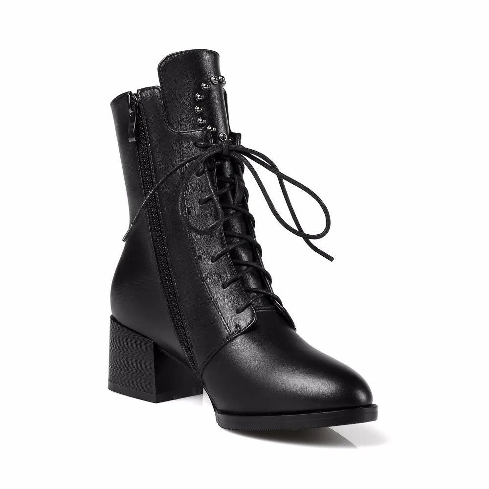 Арден фуртадо Мода 2017 зимние женские ботильоны на шнуровке натуральная кожа