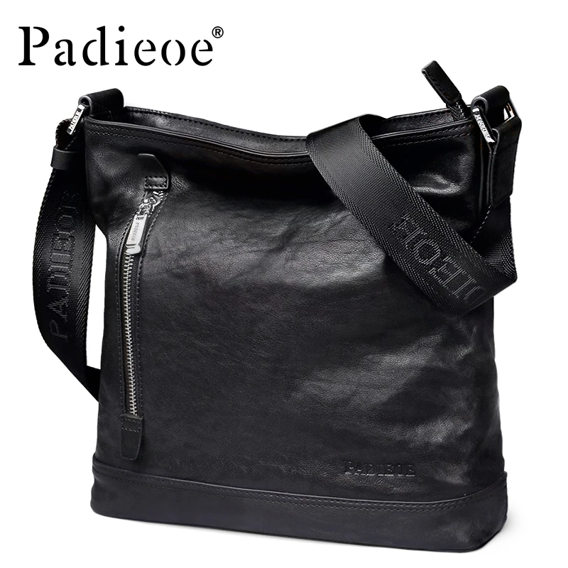 Мужская сумка мессенджер Padieoe из натуральной кожи на ремне|genuine leather men bag|brands man