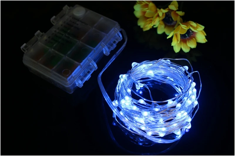 blue AA Battery Водонепроницаемый светильник с дистанционным управлением, сказочный светильник с батареей s/Usb светодиодный светильник, 8 режимов, таймер, Рождественский, Свадебный, праздничный, декоративный светодиодный светильник - Испускаемый цвет: blue AA Battery