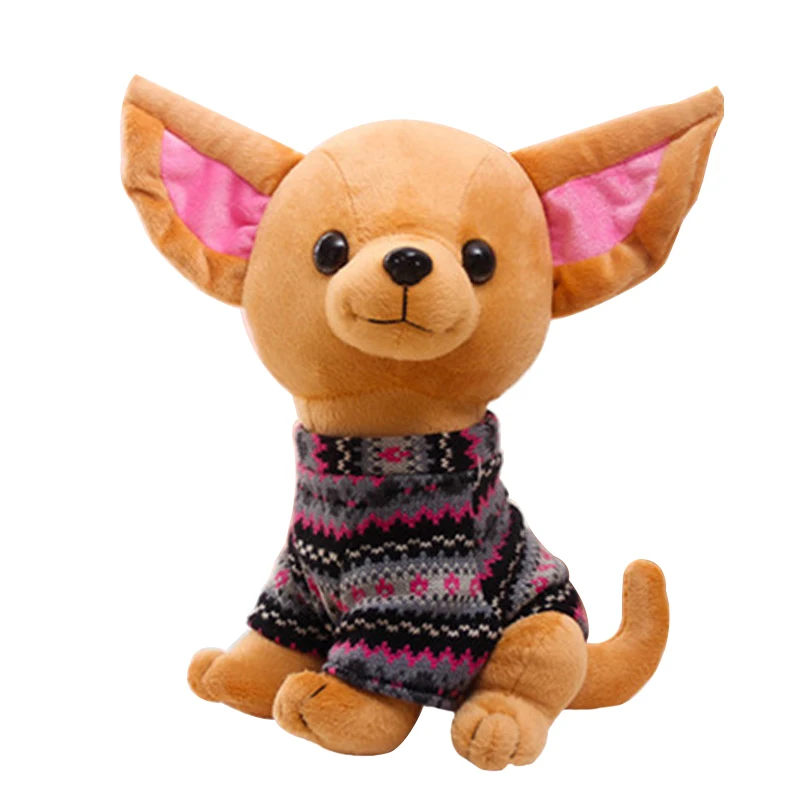 25 см милая собака чихуахуа с одеждой Плюшевая Игрушка Щенок детская игрушка Kawaii