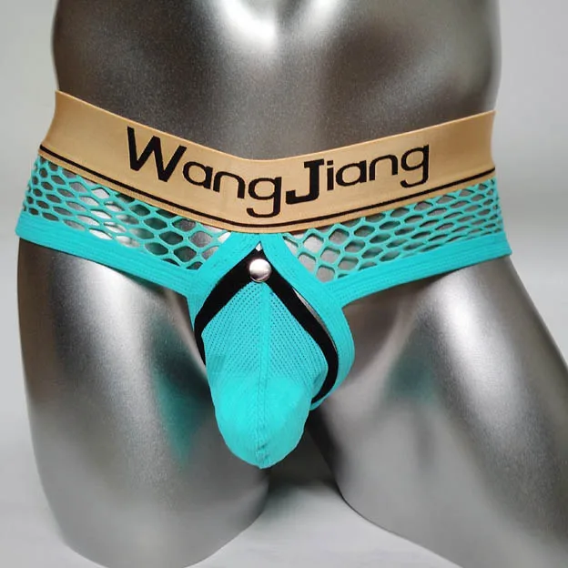 WJ Брендовые мужские трусы нижнее белье сетчатые сексуальные с открытой спиной