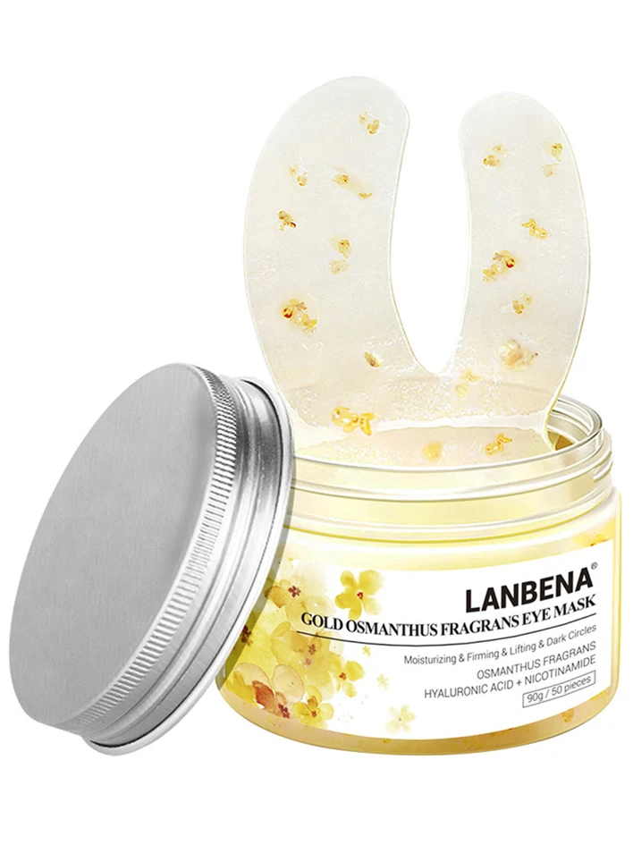 50 шт., Золотая маска для глаз osmanthus fragrans, коллагеновый гель, повязка для глаз, уход за кожей лица, удаление темных кругов, подтягивающая, укрепляющая сыворотка TSLM1