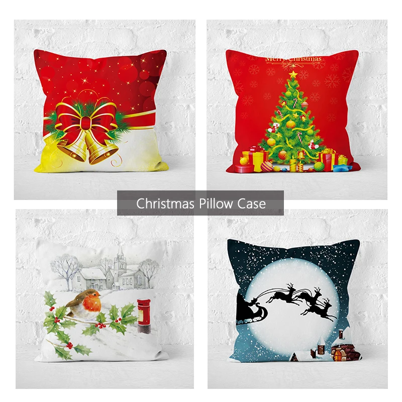 Чехол для подушки Chritmas Hot Sofa из хлопка и льна прекрасный праздничный чехол дома