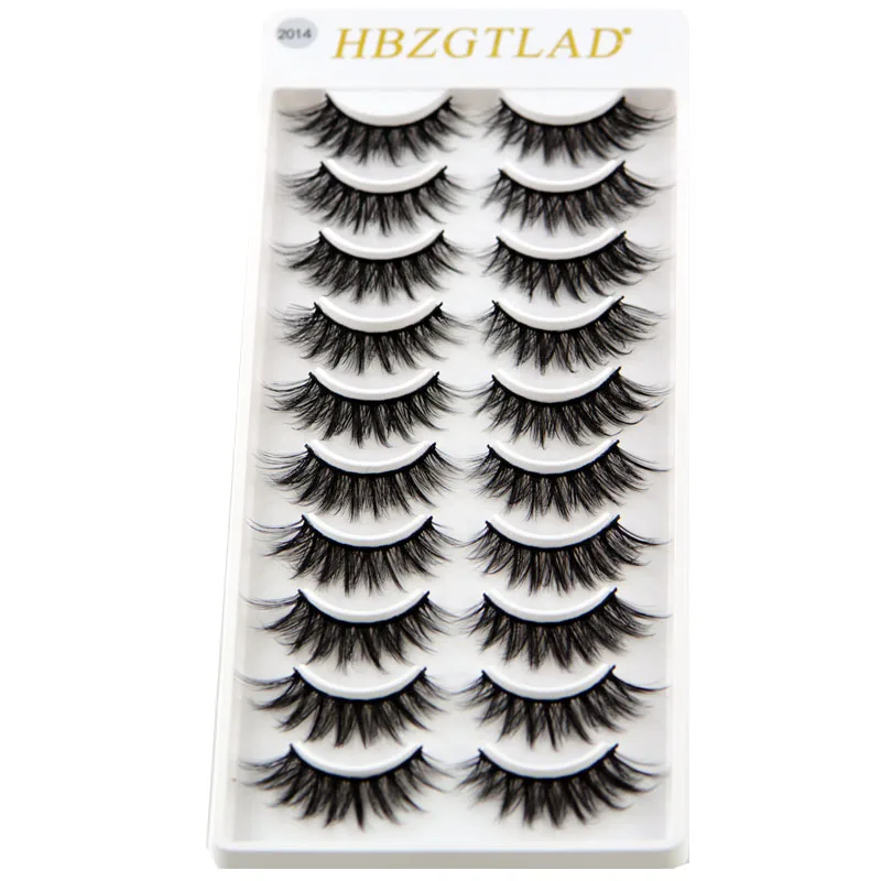 Hbzgtlad 2/10 пар натуральные накладные ресницы длинный макияж 3d норковые ресницы, наращивание ресниц норковые ресницы для красоты