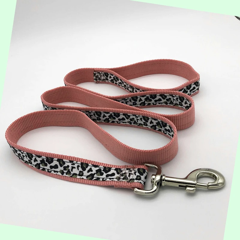 Leopard Leash Щенок Леопард жгут маленькая средняя собака ремни регулируемая одежда нейлоновая шлейка для животных Паго корги золотой ретривер HY128 XS/S/L - Цвет: Leopard Leash