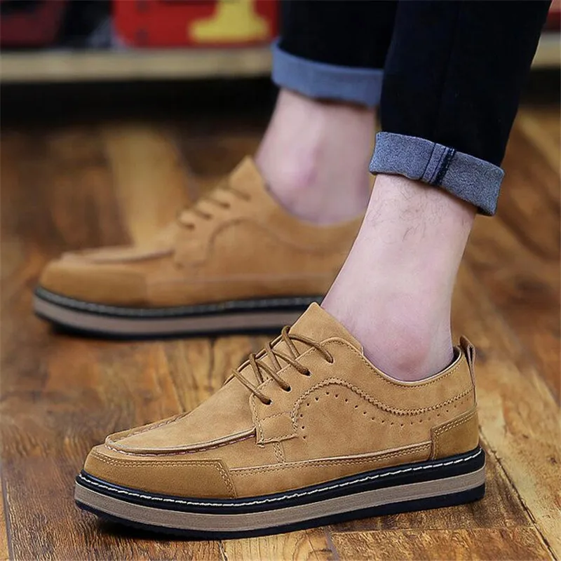 2017 Новый Бренд Минималистский Дизайн 100% Подлинная Замши Мужские Досуг Плоским