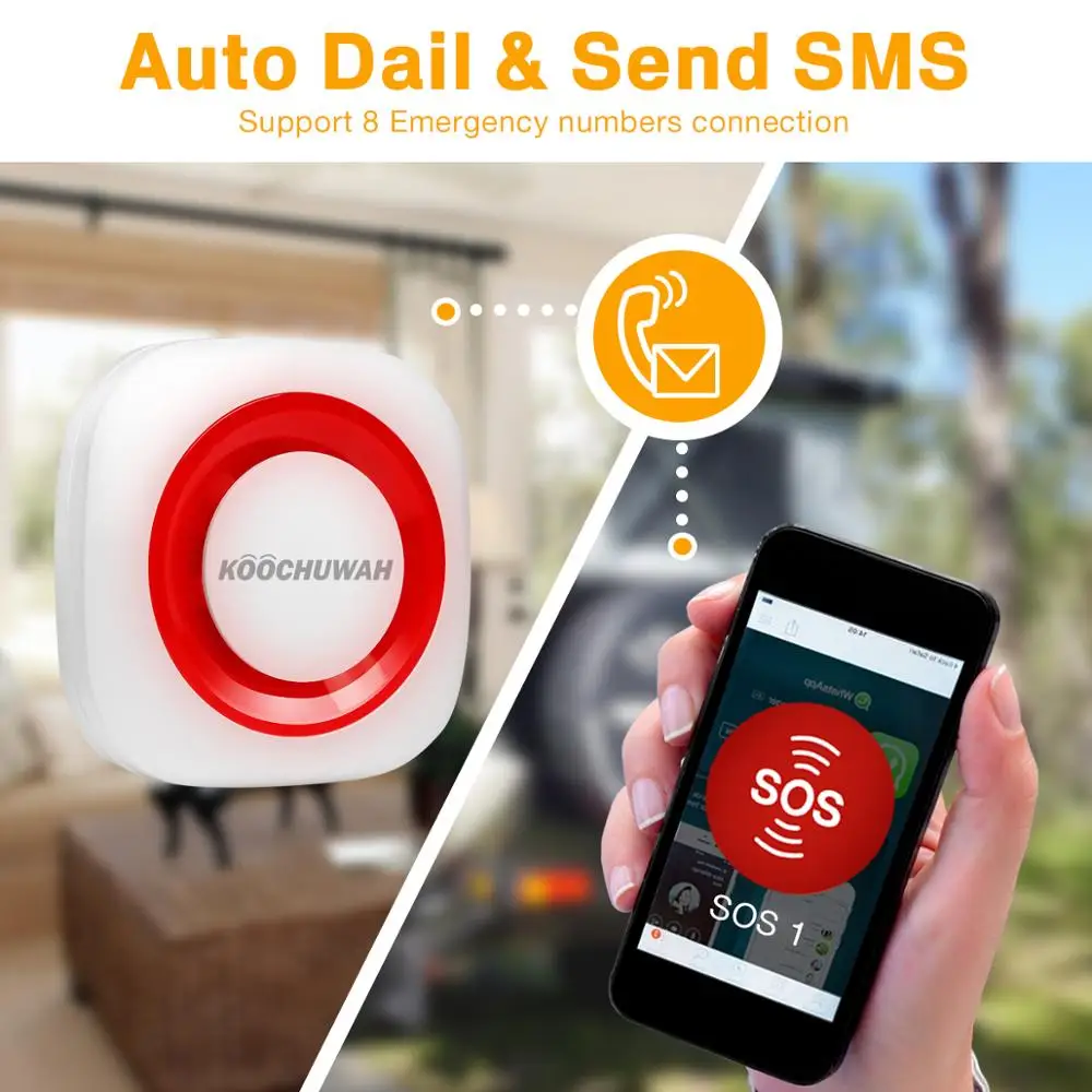 Кнопка SOS для пожилых людей тревоги GSM SMS сигнализация контроллер системы дома