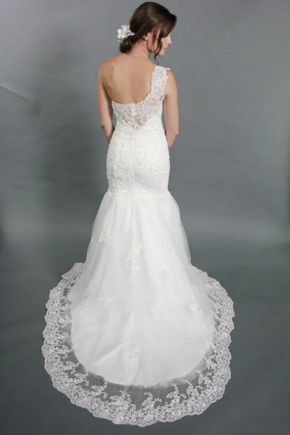 Classic One Shoulder Lace Wedding Dress Mermaid Bridal Dresses Long vestido de casamento robe mariee | Свадьбы и торжества