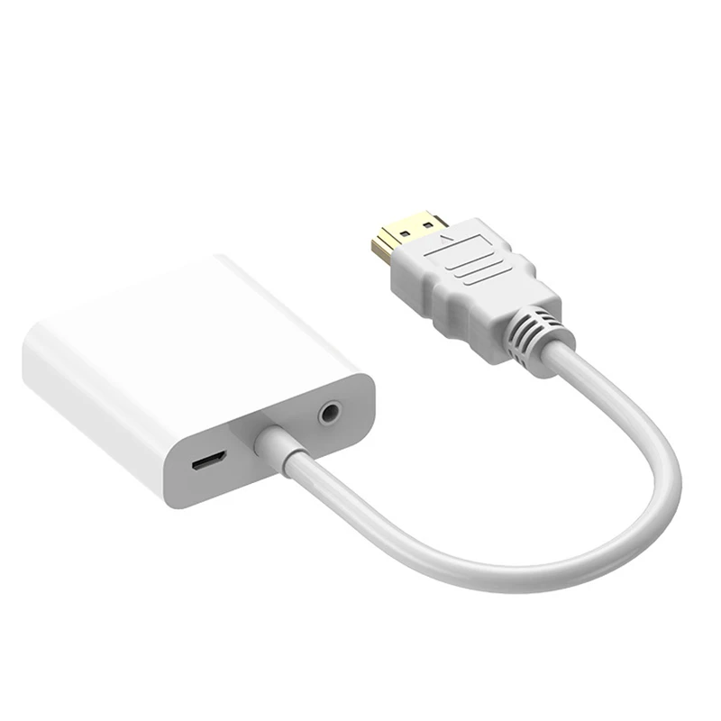 HDMI к VGA адаптер мужчина конвертер с разъемом 1080 P цифро аналоговый аудио видео для