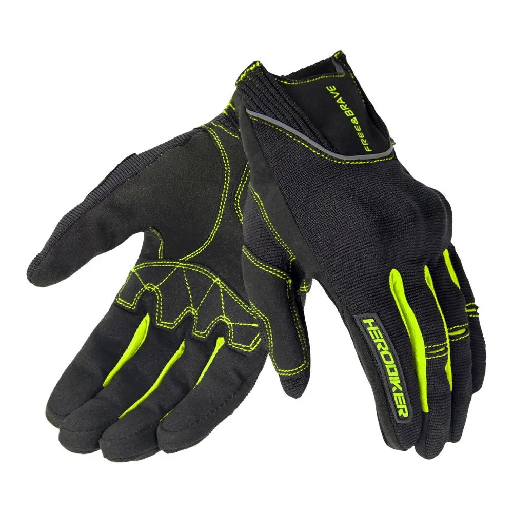 A Style Green HEROBIKER Перчатки для мотоциклистов мужские Перчатки для мотоциклистов с сенсорным экраном защитные перчатки Экипировка для мотоциклистов - Цвет: A Style Green