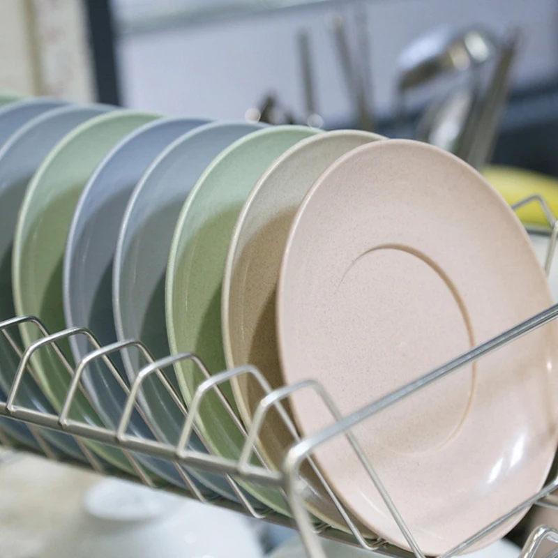 Набор из 4 экологичных тарелок пшеничной соломы ПП 15 см набор посуды для торта