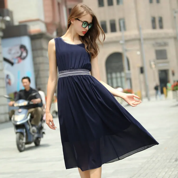 Vestido De Festa Sale Sexy &amp Club Dresses 2015 European New Lace Major Suit High-grade Sleeveless Vest Chiffon Dress Rib Female | Женская