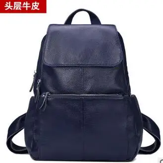blue Винтажный женский рюкзак из натуральной кожи, женский рюкзак, горячая Распродажа, школьные сумки для подростков, модные рюкзаки - Цвет: blue