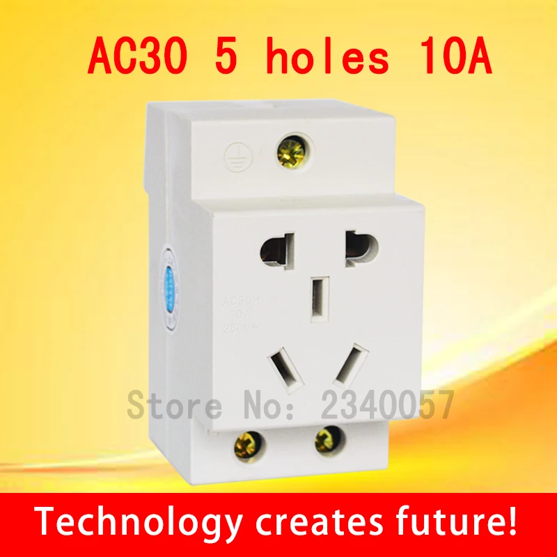 

5-полюсный US EU 5-контактный разъем 45 мм крепление на DIN-рейку AC Power ac30 модульная розетка 10 А 250 в разъем переменного тока 5 отверстий