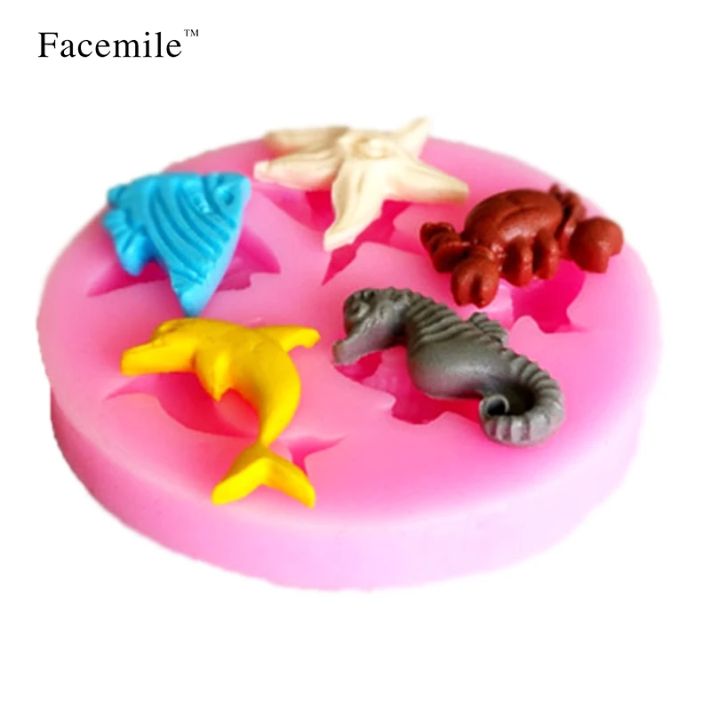 Формы для помадки силиконовые формы тортов морские животные силиконовая форма