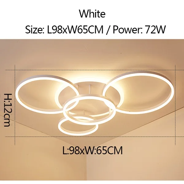 white L98xW65CM Коричневые/белые современные светодиодные потолочные лампы для гостиной спальни Plafon Inddor Домашнее освещение потолочный светильник Домашнее освещение светильники - Цвет корпуса: white L98xW65CM