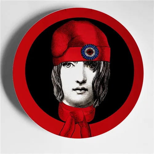 Винтажные фарфоровые декоративные тарелки Fornasetti, настенная тарелка для подвешивания, коллекционная тарелка для тарелок, настольный Настенный декор, лучшие подарки - Цвет: Золотой