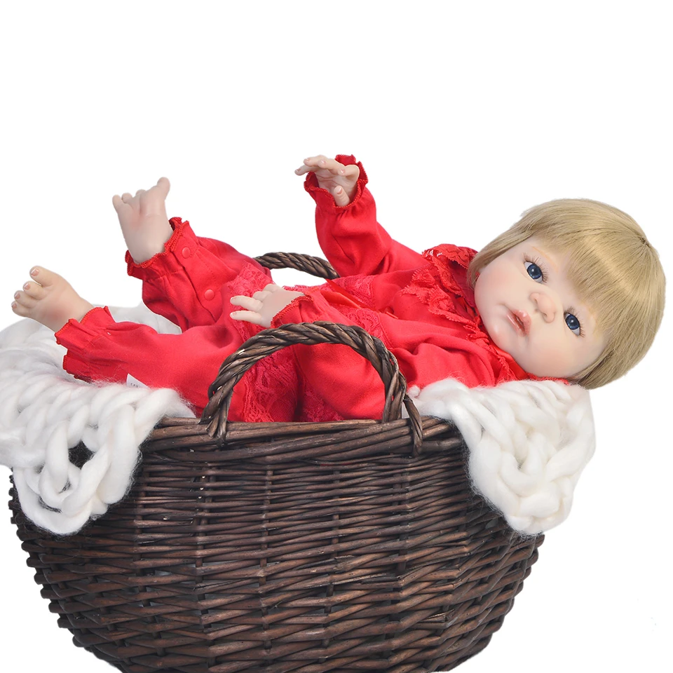 23 &quot57 см кукла bebes reborn Блонд Волосы девочка Младенцы силиконовые куклы игрушки wiht